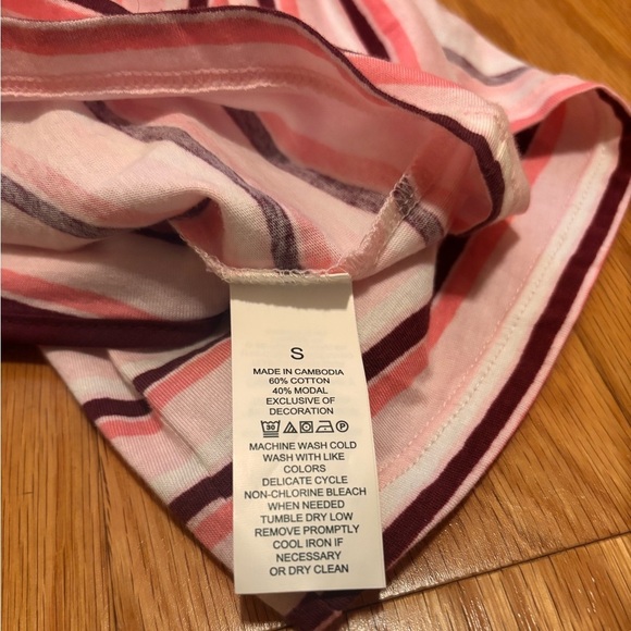 KATE SPADE Pink Stripe Tank Small With Ruffles And Bow On Back - Picture 5 of 5